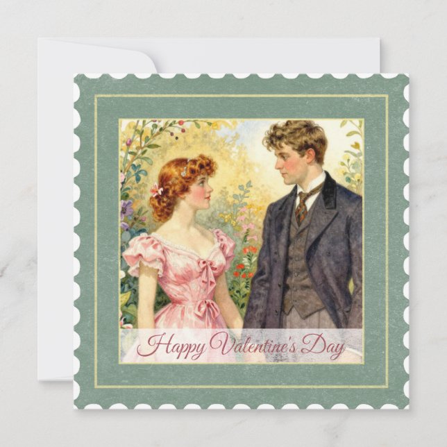 Vintage Love Art - Valentine’s Day Julkort (Framsida)