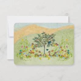 Vintage Love Bird Flower Swirl Bröllop OSA Kort