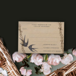 Vintage Love Bird Navy Bröllop OSA