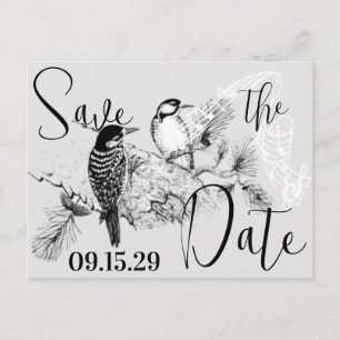 Vintage Love birds bröllopsinbjudan Inbjudan Vykort