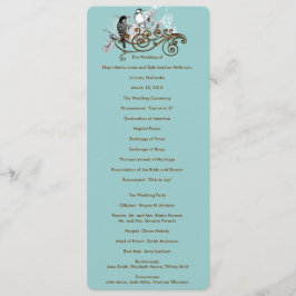 Vintage Love birds Bröllopsprogram Program