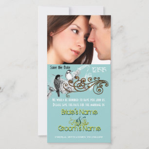 Vintage Love Birds Spara Datum Ditt Foto Datumet