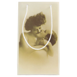 Vintage love couple kissing sepia illustration