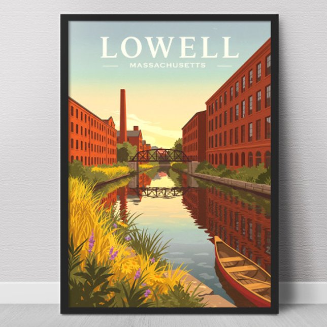Vintage Lowell Massachusetts Poster (Skapare uppladdad)