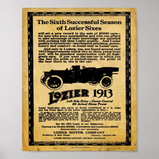 Vintage Lozier Automobile Print Poster
