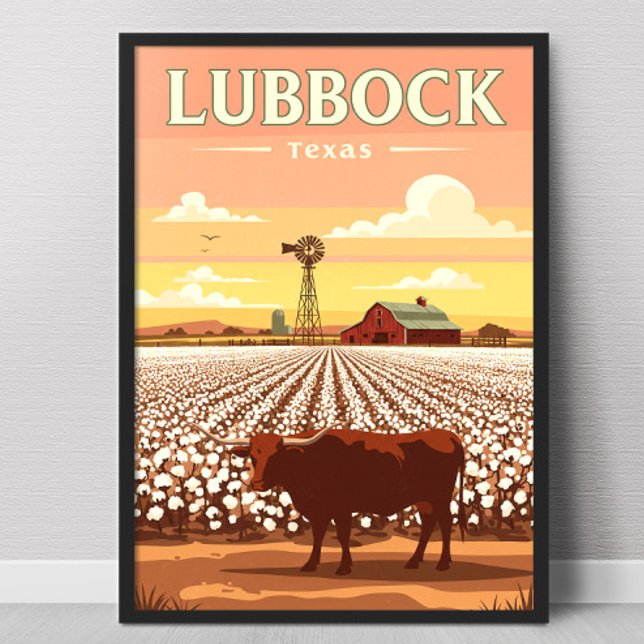 Vintage Lubbock Texas Poster (Skapare uppladdad)