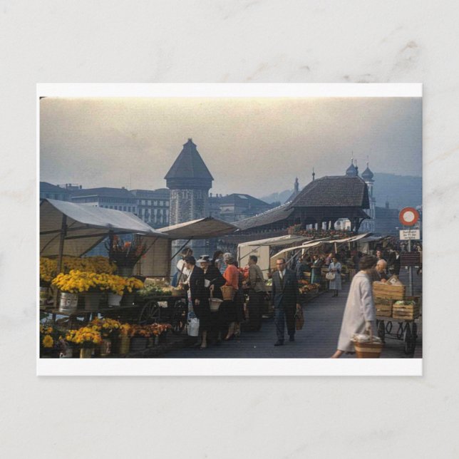 Vintage Lucerne Switzerland Postcard 1959 Vykort (Framsida)