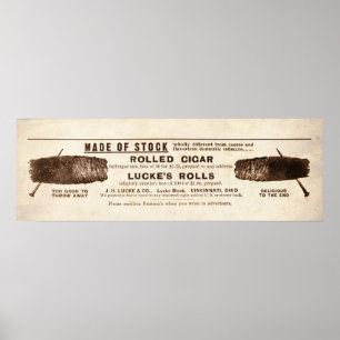 Vintage Luckes Cigars Ad från 1899 Poster