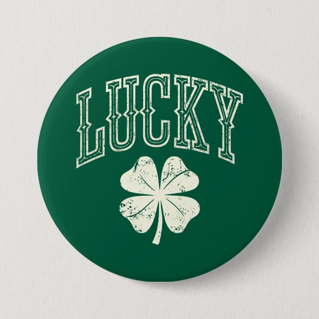 Vintage Lucky Clover St. Patricks dag  Knapp (Framsida)