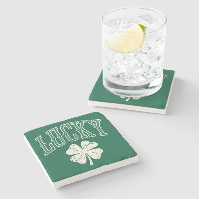 Vintage Lucky Clover St Patricks dag  Stenunderlägg (Sidan)