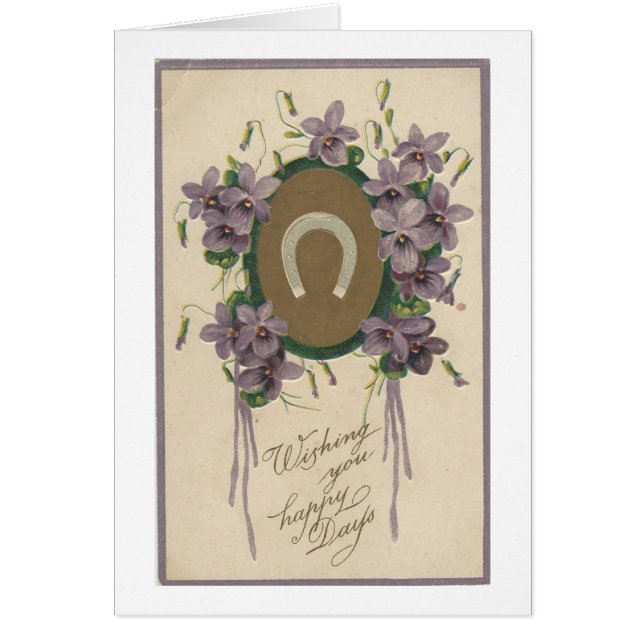 Vintage Lucky Days Hälsningskort (Framsidan)