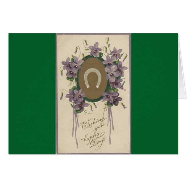 Vintage Lucky Days Hälsningskort (Framsidan Horizontal)