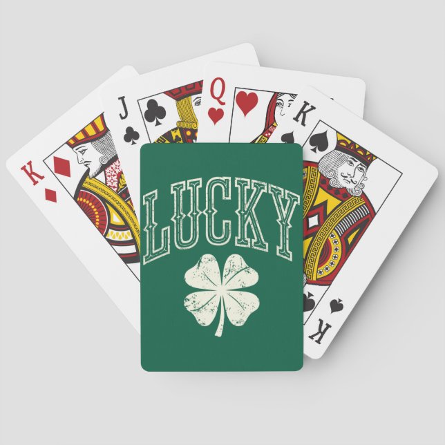 Vintage Lucky Klöver St patrick's day Casinokort (Baksidan)