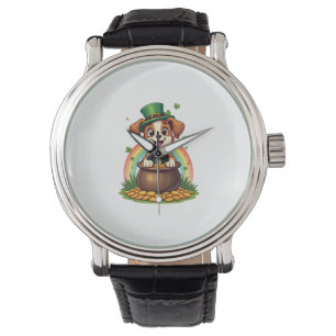 Vintage Lucky Tomte Valp Regnbåge Guldgruva Armbandsur