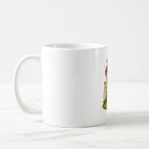 Vintage Lucky Tomte Valp Regnbåge Guldgruva Kaffemugg