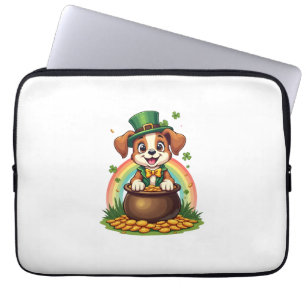 Vintage Lucky Tomte Valp Regnbåge Guldgruva Laptop Fodral