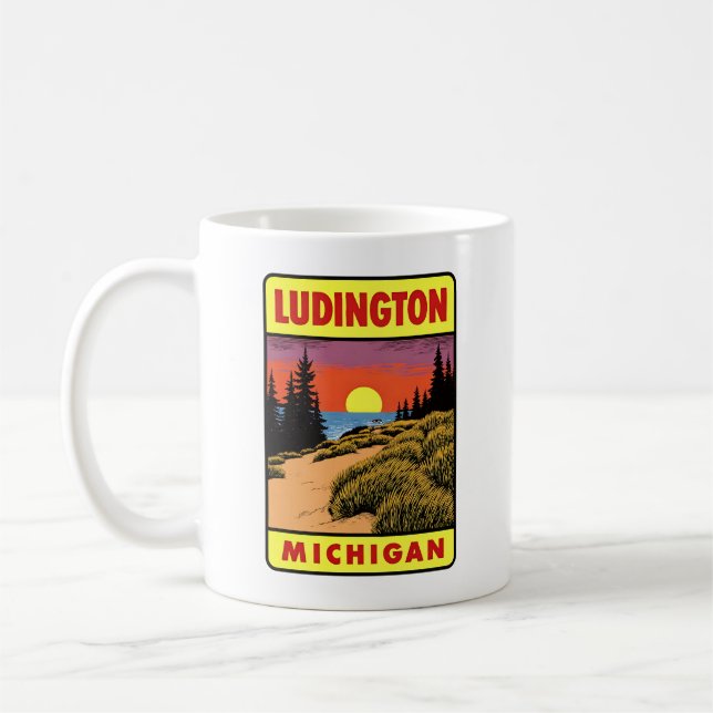 Vintage Ludington Michigan Kaffemugg (Vänster)