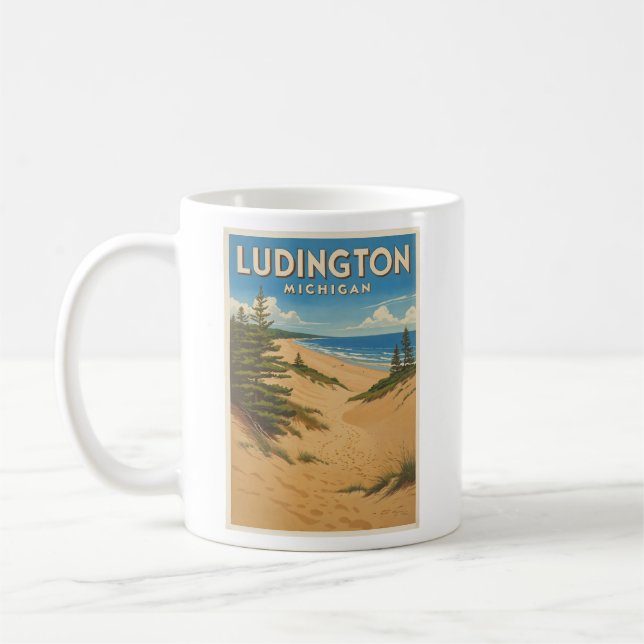 Vintage Ludington Michigan Kaffemugg (Vänster)