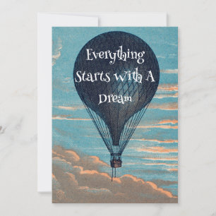 Vintage Luft Balloon Dreaming Dream Quote Inbjudningar