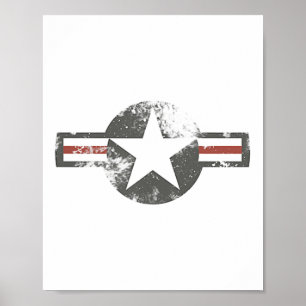Vintage Luft Force Logotyp USA:s militära Manar Wo Poster