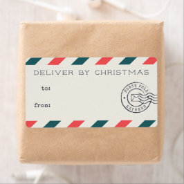 Vintage Luft Mail-julklappsetiketter Fraktsedel