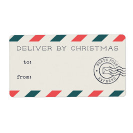 Vintage Luft Mail-julklappsetiketter Fraktsedel