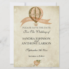 Vintage Luftballong Bröllop spara datum Datumet