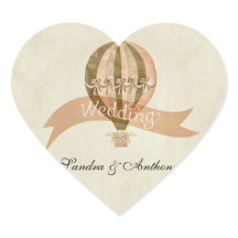 Vintage Luftballong Bröllopssymboler för inbjudnin