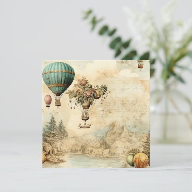 Vintage Luftballong i ett serenlandskap (1) (Stående Fram)