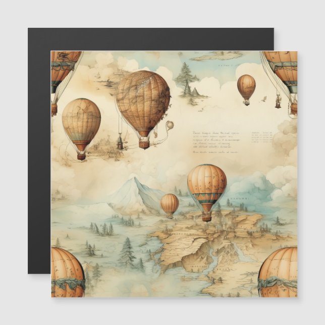 Vintage Luftballong i ett serenlandskap (2) (Fram/baksida)