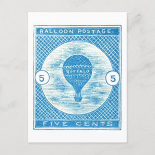 Vintage Luftballong Postage Frimärke Vykort