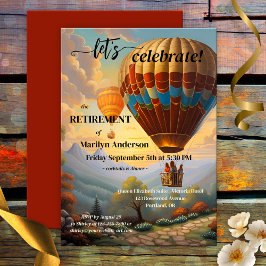 Vintage Luftballong Travel Pension Party Inbjudningar