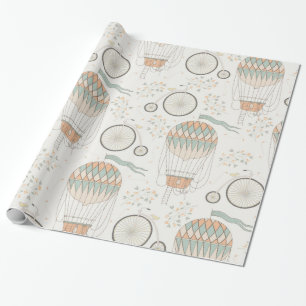 Vintage Luftballonger och cyklar Presentpapper