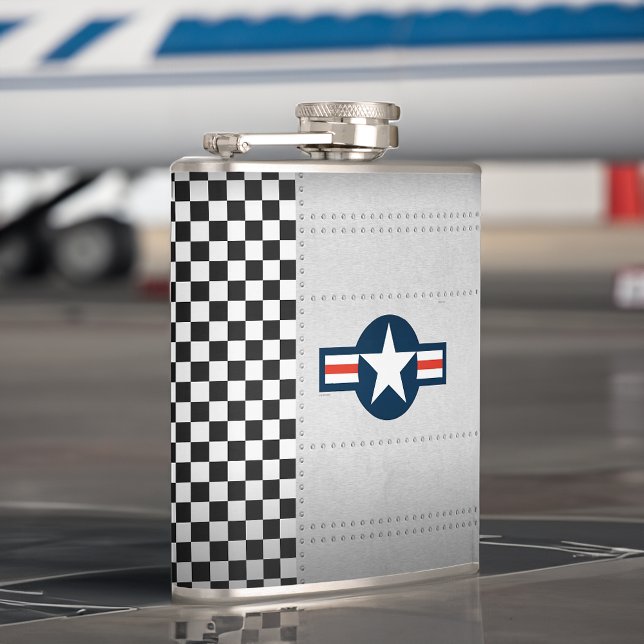 Vintage Luftfartyg Retro Livery Aviation Fickplunta (Vintage Aircraft Airplane Retro Livery Aviation Flask On Aircraft Wing)