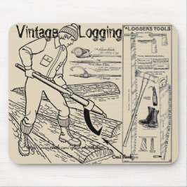 "Vintage Lumberjack Verktyg" Musmatta