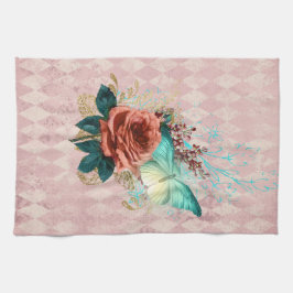 Vintage Luna Moth Bouquet Kökshandduk