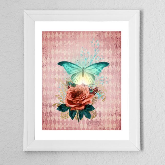 Vintage Luna Moth Bouquet Poster (Skapare uppladdad)