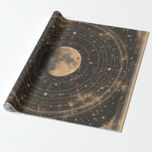 Vintage Lunar Celestial Karta Design Presentpapper
