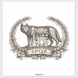 Vintage Lupa Capitolina Romulus Remus SPQR Emblem Klistermärken