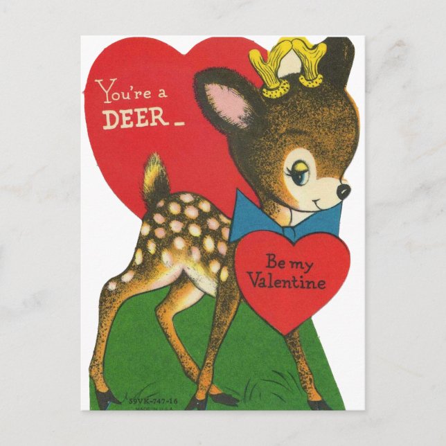 vintage lurar valentinvykort helg vykort (Framsida)