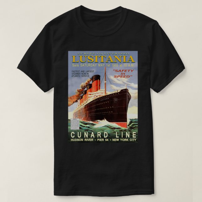 Vintage Lusitania T Shirt (Design framsida)