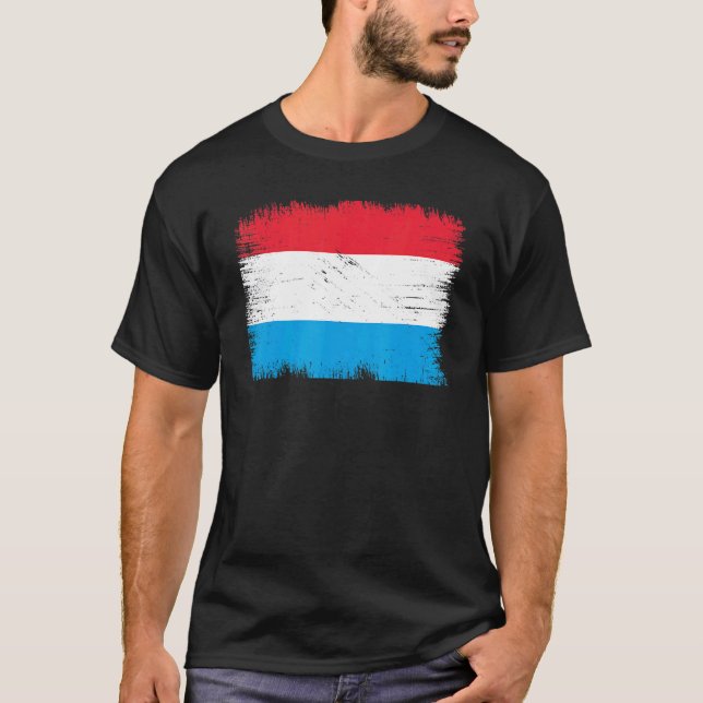 Vintage Luxembourg Flag Luxembourg Independence Da T Shirt (Framsida)