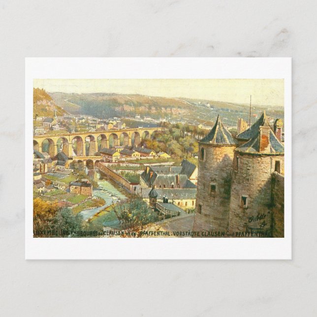 Vintage Luxemburg Vykort (Framsida)
