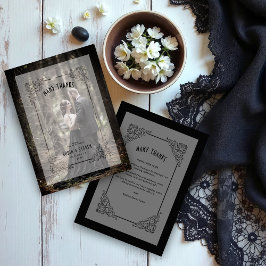 Vintage Luxury Bröllop Flourish Vellum Effect Tack Kort