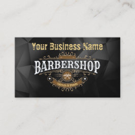 Vintage Luxury Logo Professional Barbershop Gold Visitkort