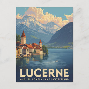 Vintage Luzern Schweiz Resa Vykort