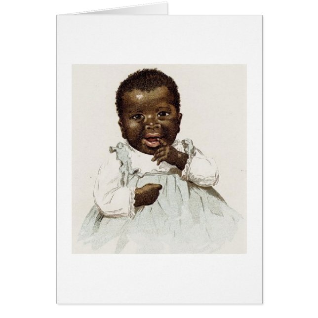 VINTAGE - LYCKLIG BABY HÄLSNINGSKORT (Framsidan)