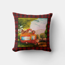Vintage Lycklig Campers Trailer Sopor Buffalo Play Kudde