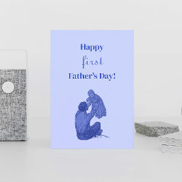Vintage Lycklig första Fars dag - det är en pojke! Vykort