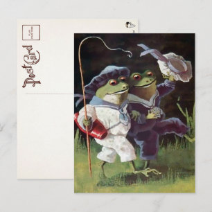 Vintage Lycklig Frogs vykort